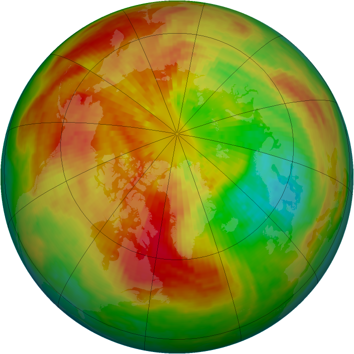 Arctic ozone map for 18 March 2003